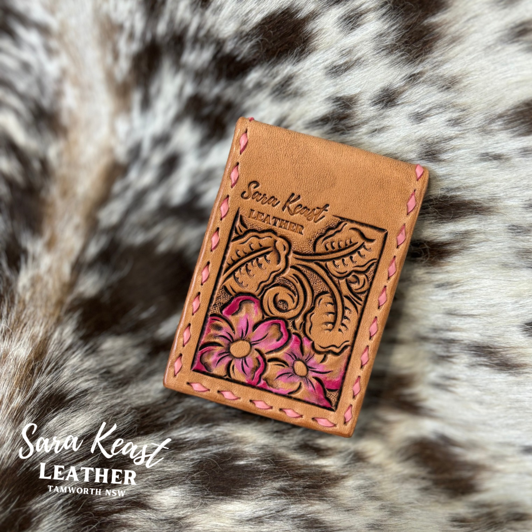 Mini Flip Card Wallet- Pink Floral