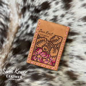 Mini Flip Card Wallet- Pink Floral