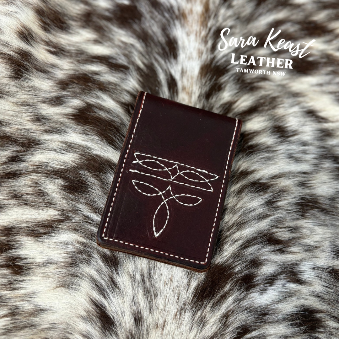 Mini Flip Card Wallet- Bootstitch