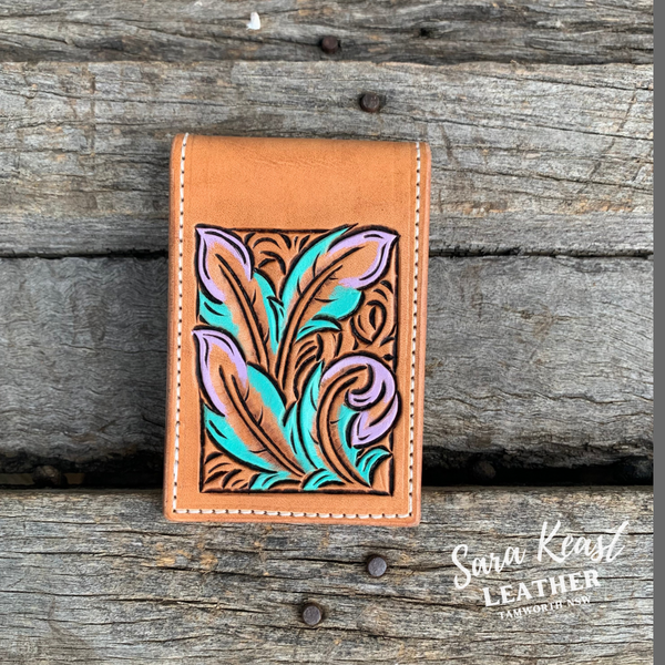 Mini Flip Card Wallet - Feathers (Made to Order)