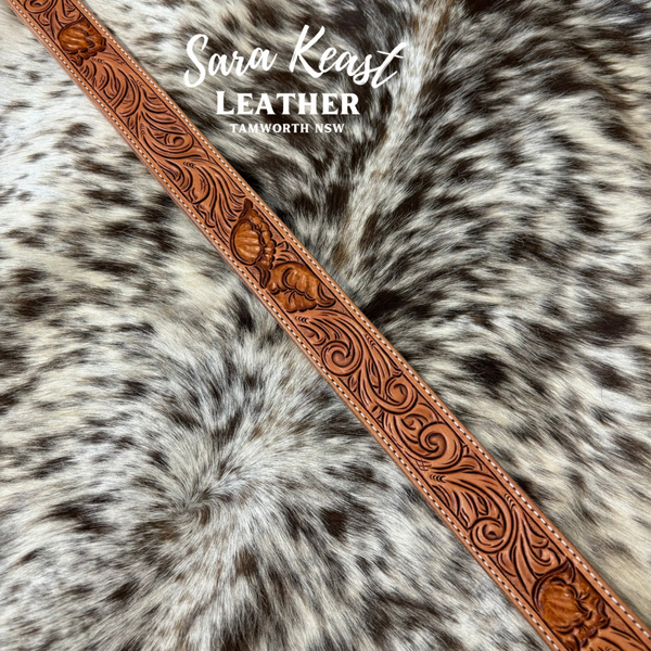Floral tooled belt 36”