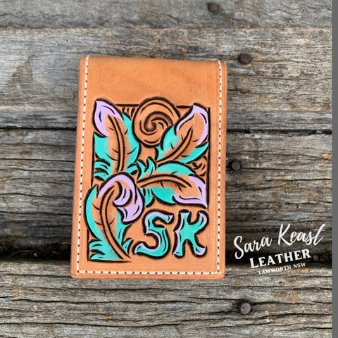 Mini Flip Card Wallet - Feathers (Made to Order)